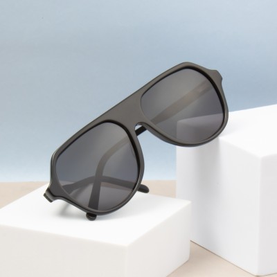 Ted Smith Aviator Sunglasses(For Men & Women, Black)