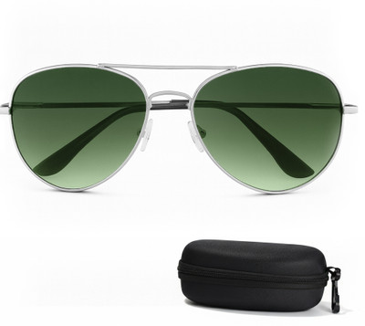 SLOVIC Aviator Sunglasses(For Men & Women, Green, Silver)