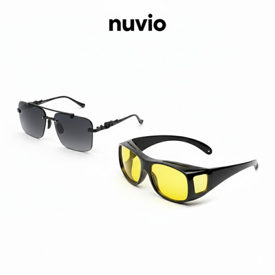 NUVIO Rectangular, Sports Sunglasses(For Men & Women, Grey, Yellow, Black)