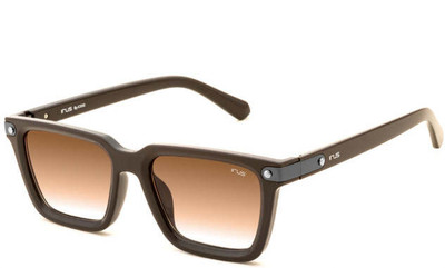 IRUS by IDEE Retro Square Sunglasses(For Men, Brown)