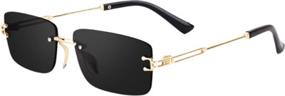 AKAYI Retro Square, Rectangular Sunglasses(For Men & Women, Black)