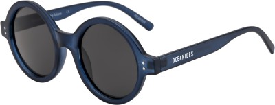 Oceanides Round Sunglasses(For Men & Women, Grey)