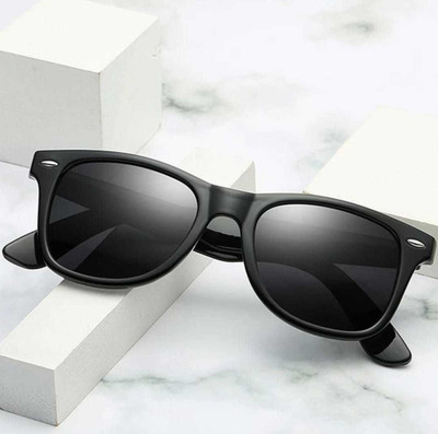 Rebel Collection Wayfarer, Retro Square Sunglasses(For Boys & Girls, Black)