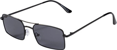 NYK Fashion Rectangular Sunglasses(For Men, Black)