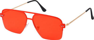 TheWhoop Rectangular Sunglasses(For Men & Women, Red)