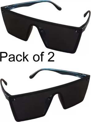 Netwiz Rectangular, Sports Sunglasses(For Men & Women, Black)