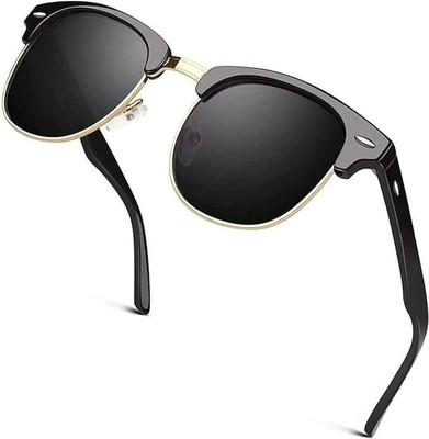 Dashing Look Clubmaster Sunglasses(For Men & Women, Black)