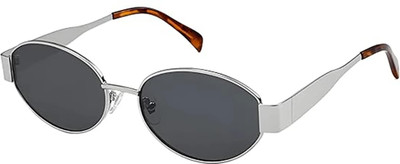 DKERAOD Oval Sunglasses(For Men & Women, Black)