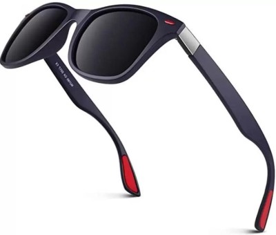 Sunglance Retro Square, Sports, Wayfarer, Spectacle , Clubmaster Sunglasses(For Men & Women, Black)