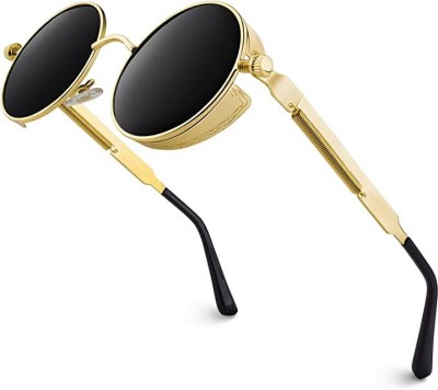Legend Eyewear Round, Sports Sunglasses(For Men & Women, Black)