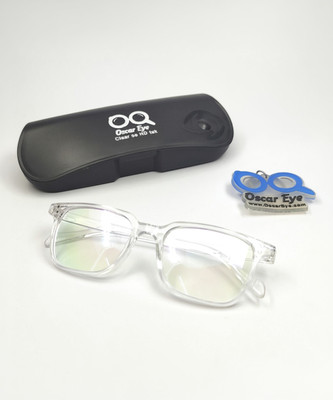 OscarEye Retro Square Sunglasses(For Men & Women, Clear, Multicolor)