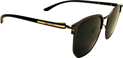 Matteo Bianchi Rectangular Sunglasses(For Men & Women, Black)