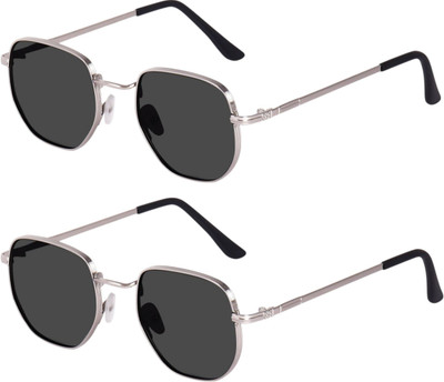 SpadeAces Rectangular Sunglasses(For Men, Black)