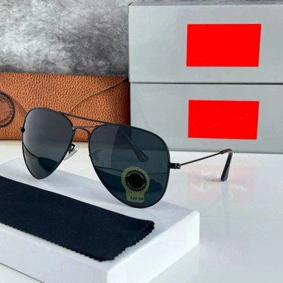 Fash Oval, Rectangular, Butterfly, Clubmaster, Over-sized Sunglasses(For Men & Women, Black)
