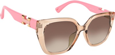 AISLIN Butterfly, Over-sized Sunglasses(For Women, Brown)