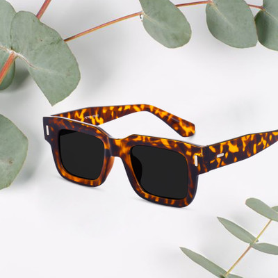 PETER JONES Retro Square Sunglasses(For Men & Women, Black)