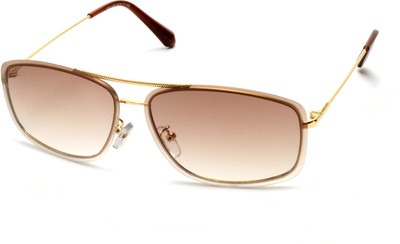 MESPEE Rectangular Sunglasses(For Men & Women, Brown)