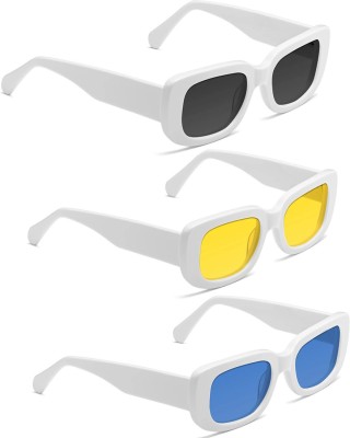 ELLIGATOR Cat-eye, Retro Square, Oval, Round Sunglasses(For Men & Women, Black, Blue, Yellow)