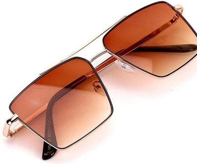 UZAK Retro Square Sunglasses(For Boys, Brown)