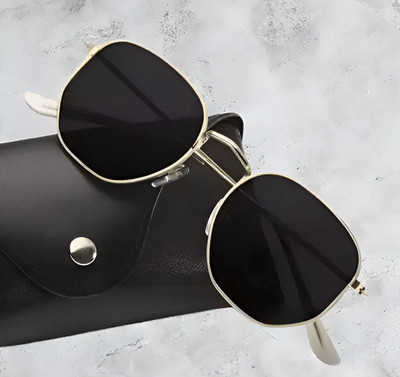 Accentz Round Sunglasses(For Men & Women, Black)