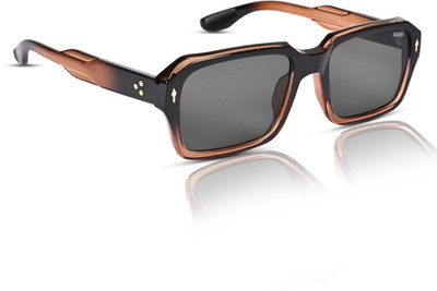 IDOR Rectangular Sunglasses(For Men & Women, Black)