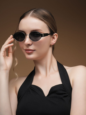 IDOR Oval Sunglasses(For Men & Women, Green)