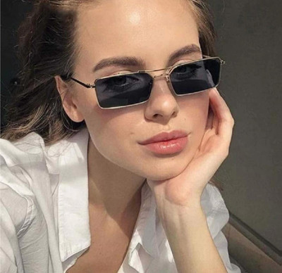 ALFATOORE Rectangular Sunglasses(For Men & Women, Black)