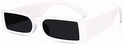wizara Rectangular Sunglasses(For Men & Women, Black)