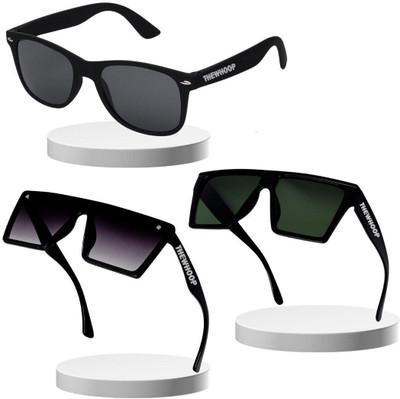 TheWhoop Wayfarer Sunglasses(For Men & Women, Black, Green)