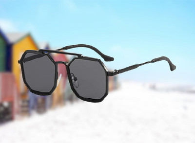 SpadeAces Retro Square Sunglasses(For Men & Women, Black)