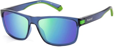 POLAROID Rectangular, Sports Sunglasses(For Men & Women, Blue)
