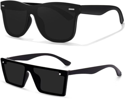 The Studded Wayfarer Sunglasses(For Men & Women, Black)