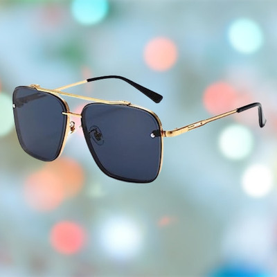 SpadeAces Retro Square Sunglasses(For Men, Black)