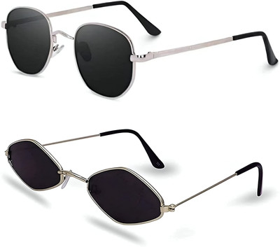 ARICKS Retro Square, Cat-eye Sunglasses(For Women, Black)