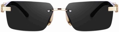 bytebazarr Rectangular Sunglasses(For Men & Women, Black)