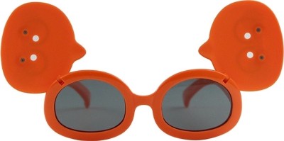 Vuezen Oval Sunglasses(For Boys & Girls, Grey)