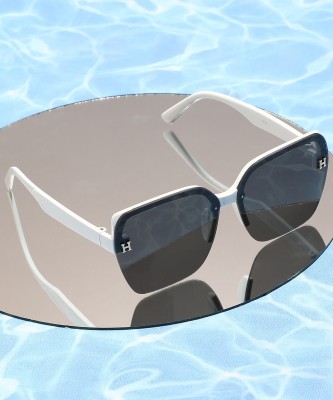 Haute Sauce Over-sized Sunglasses(For Men & Women, Clear)