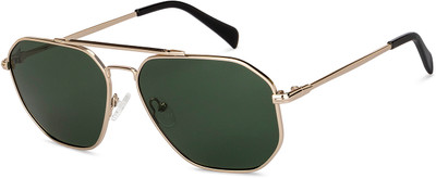 VINCENT CHASE by Lenskart Retro Square Sunglasses(For Men & Women, Green)