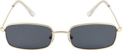 Ted Smith Rectangular Sunglasses(For Men & Women, Black, Grey)