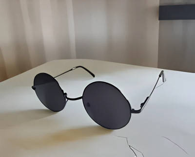 Glasso Aviator, Round, Wayfarer, Sports, Over-sized Sunglasses(For Men & Women, Black)