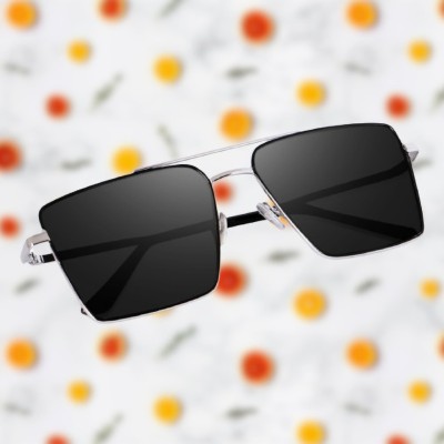 Sunveil Retro Square Sunglasses(For Men, Black)