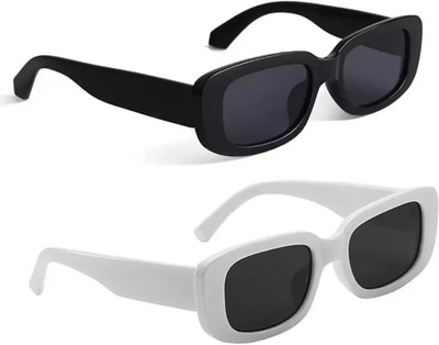 David Martin Rectangular Sunglasses(For Men & Women, Black)