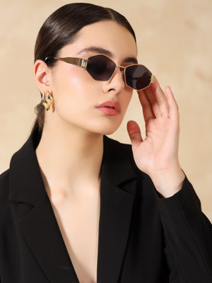 KAZO Rectangular Sunglasses(For Women, Black)