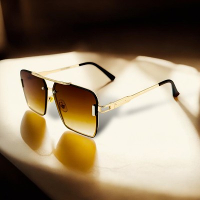 thevisioncraft Retro Square Sunglasses(For Men & Women, Brown)