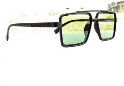 jiebo Retro Square Sunglasses(For Men & Women, Green)
