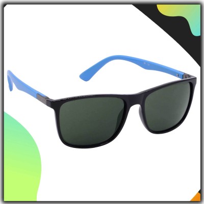 Hrinkar Rectangular Sunglasses(For Men & Women, Green)