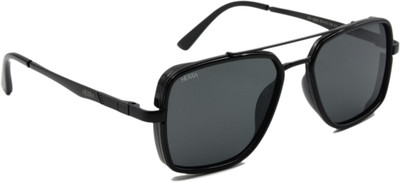 HEXXA Rectangular Sunglasses(For Men, Black)