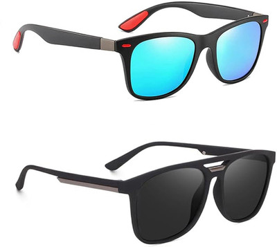 ELLIGATOR Rectangular Sunglasses(For Men & Women, Blue, Black)