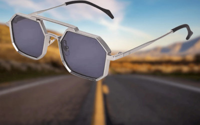SPRING JUMP Retro Square Sunglasses(For Men & Women, Black)