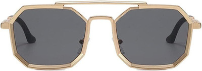 Supreno Retro Square Sunglasses(For Men & Women, Black)